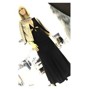 Long Black Halter Dress w/ Side Openings